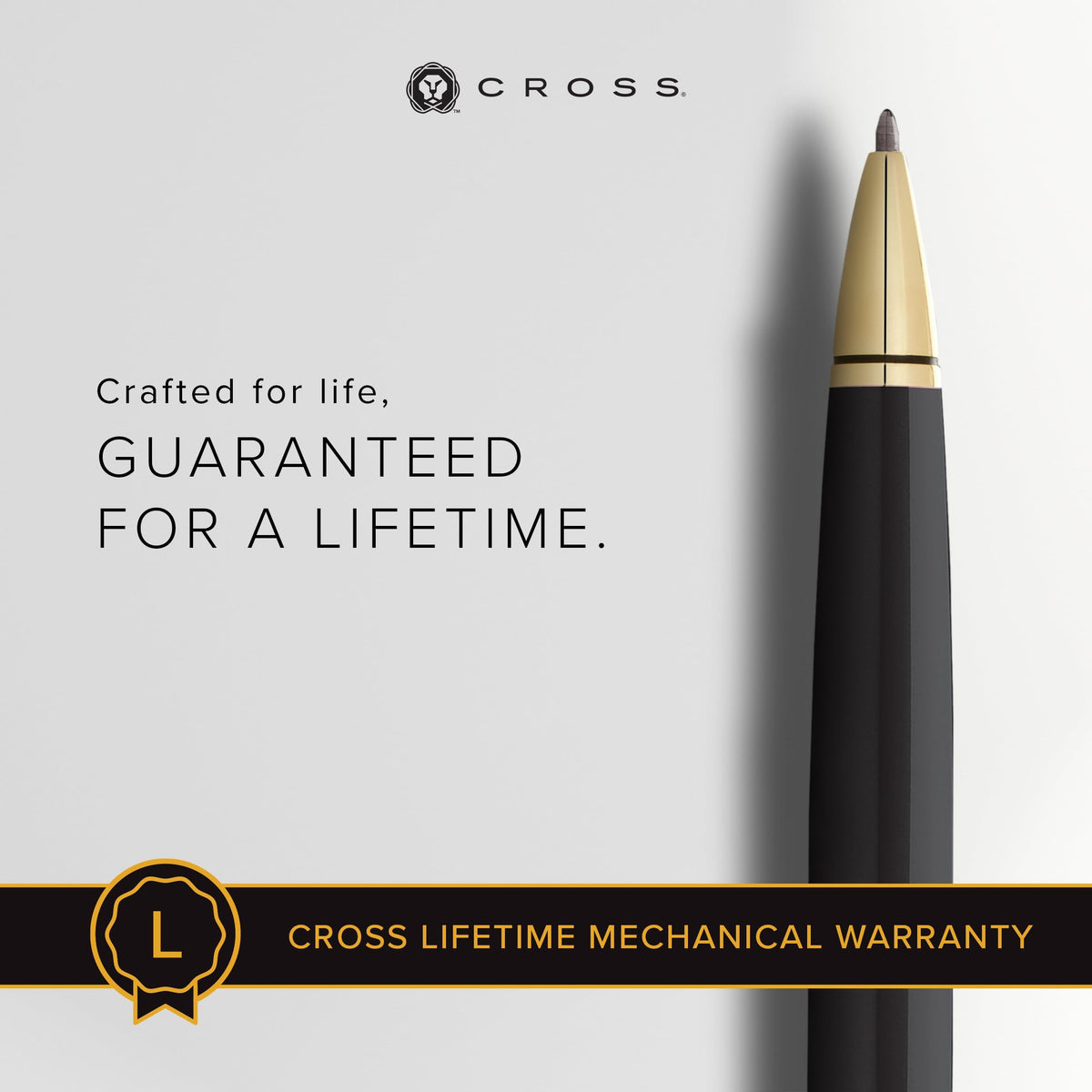 Cross Coventry Black Lacquer, Gold-Tone Ballpoint Pen, Black Ink
