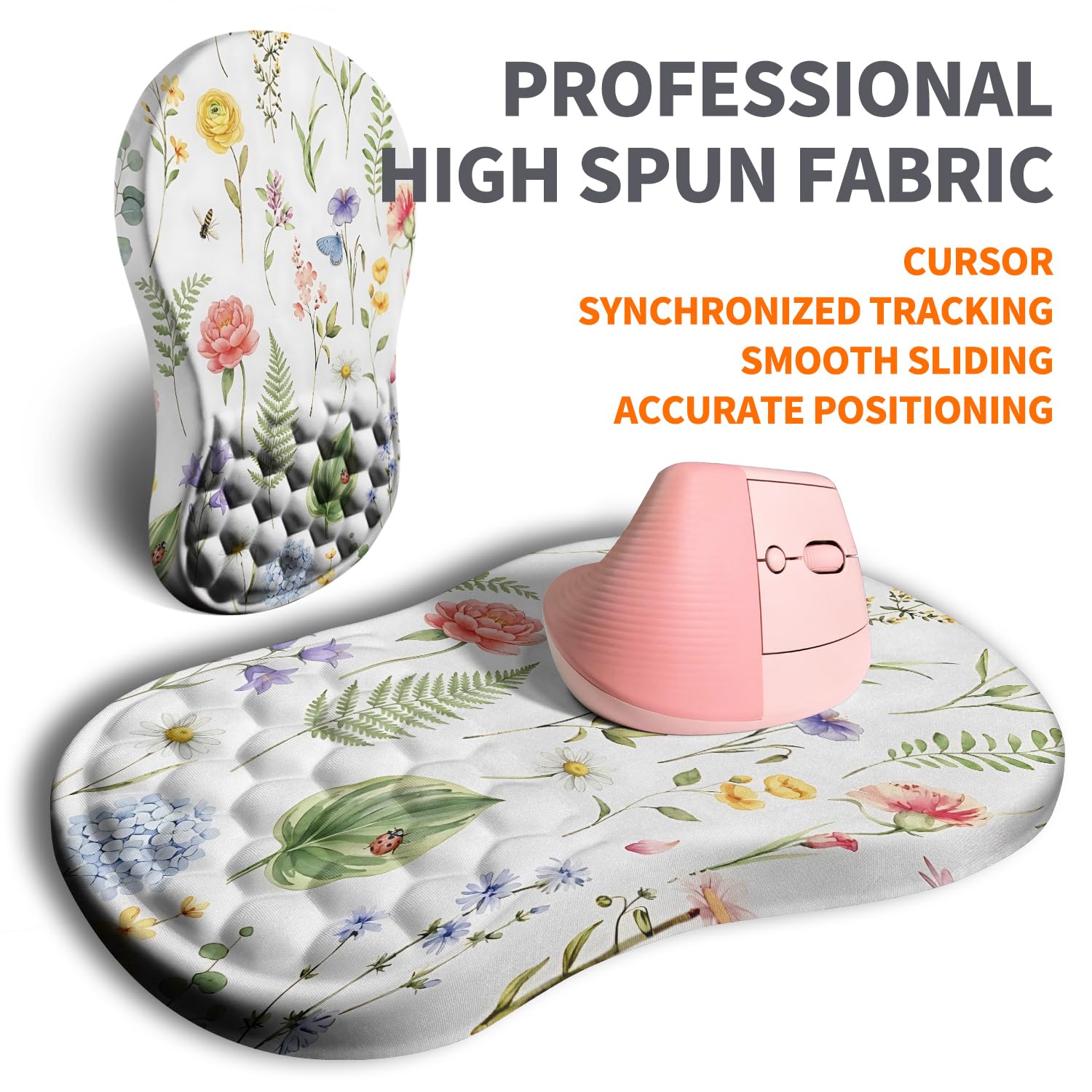 Armanza Ergonomic Joint Wrist Support Mouse Pad with Memory Foam Cushion Massage Bump, Carpal
