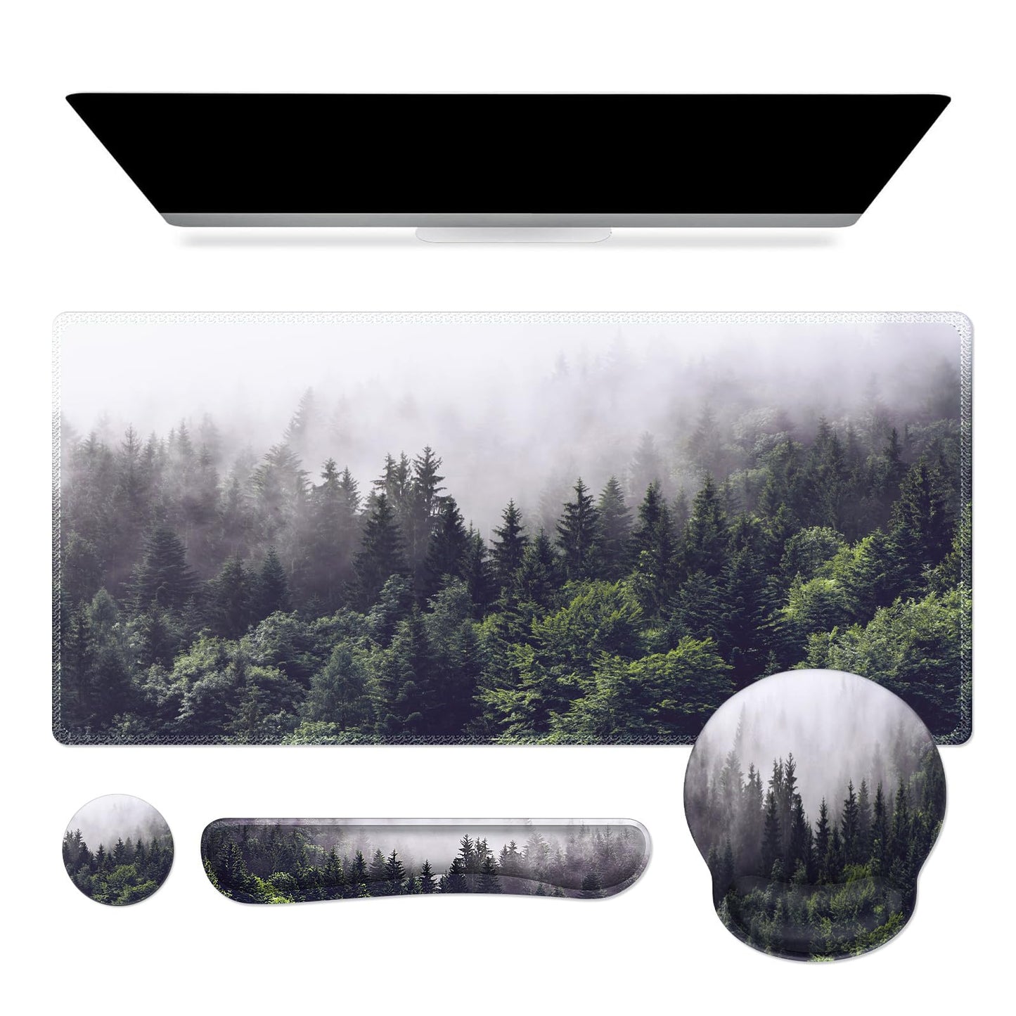 iCasso Forest Computer Pad 35.4"x15.7", Desk Blotter for Classroom