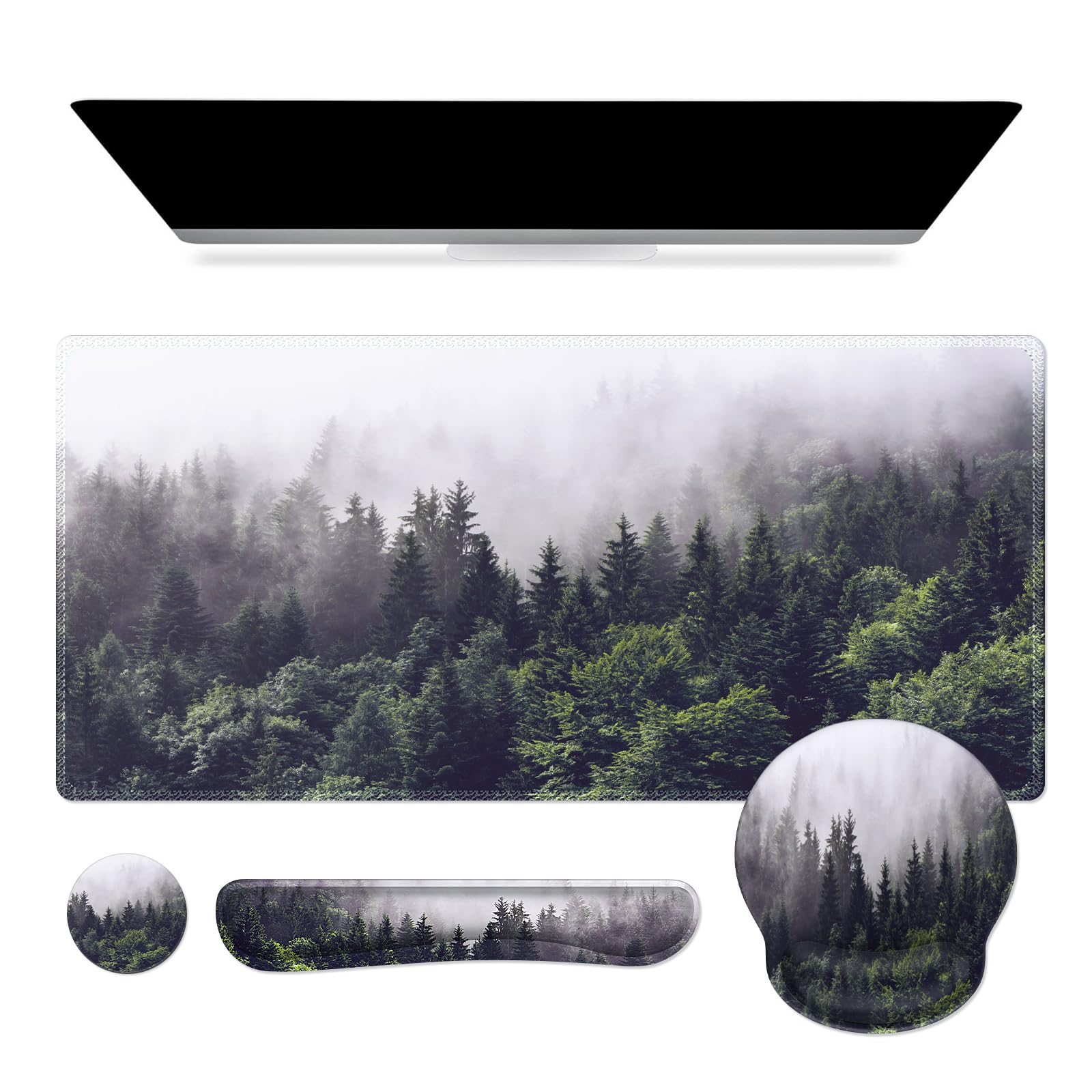 iCasso Forest Computer Pad 35.4"x15.7", Desk Blotter for Classroom