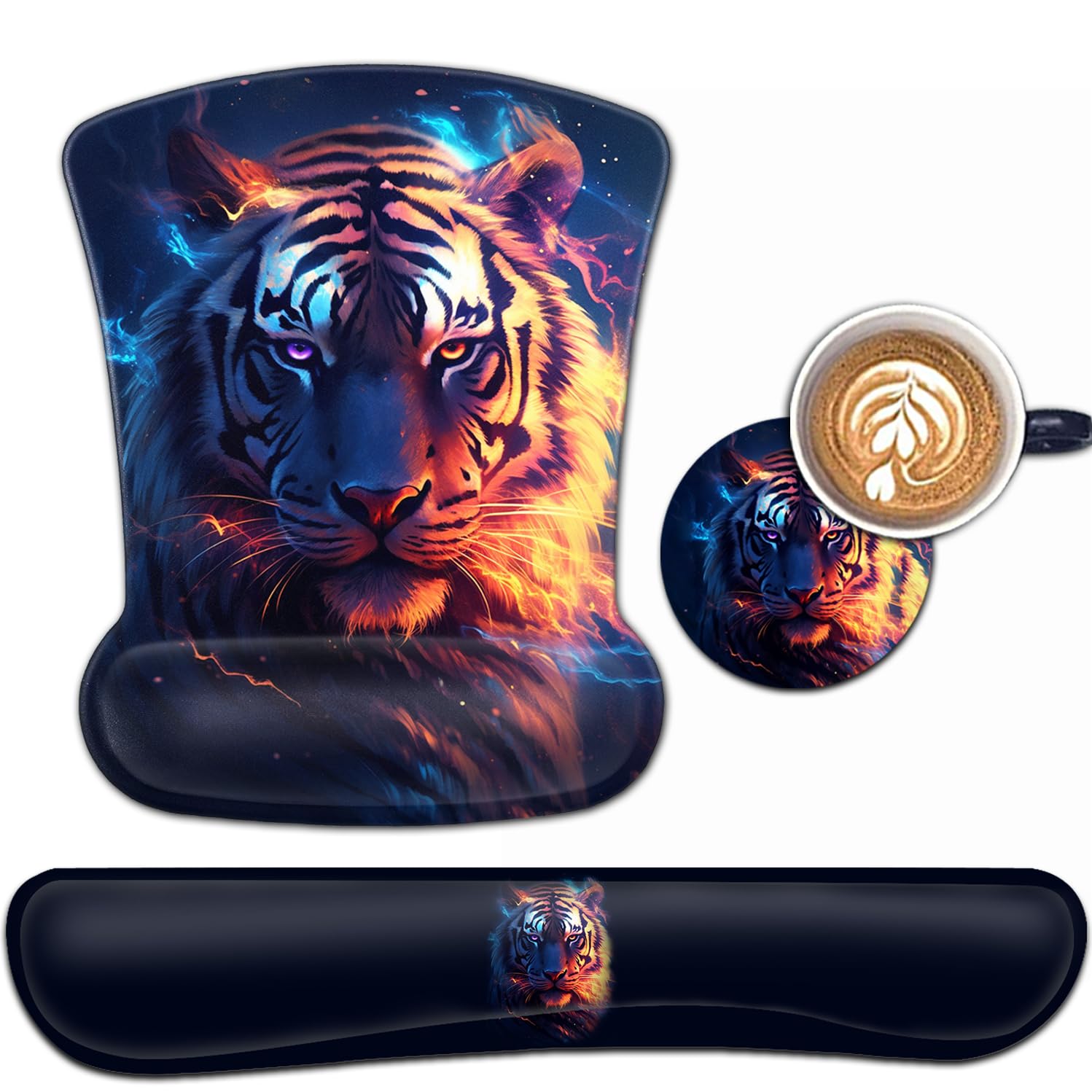 Keyboard Wrist Rest and Mouse Pad Wrist Support Set, Ergonomic Gel Mouse Pad Wrist Rest with
