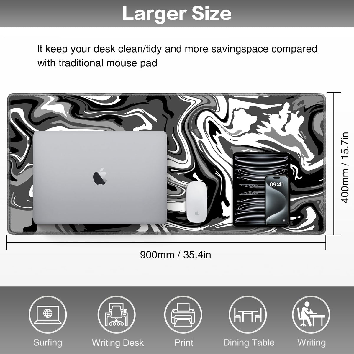 Gaming Mouse Pad, Large Mouse Pad XXL 35.4×15.7in