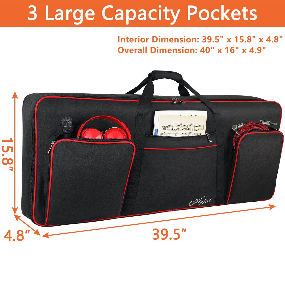 SNIGJAT 61 Key Keyboard Case Soft with Adjustable Padded Shoulder Straps
