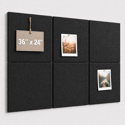 Baysola Felt Bulletin Board Tiles, Large Cork Board Alternative,24 x 36 in