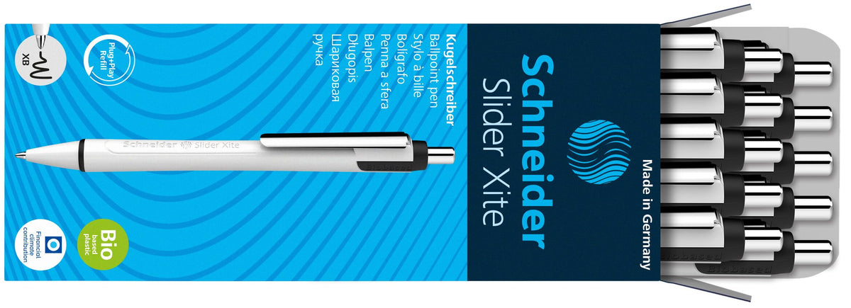 Schneider Slider Xite XB (Extra Broad) Ballpoint Pen, Refillable + Retractable, 1.4 mm, White