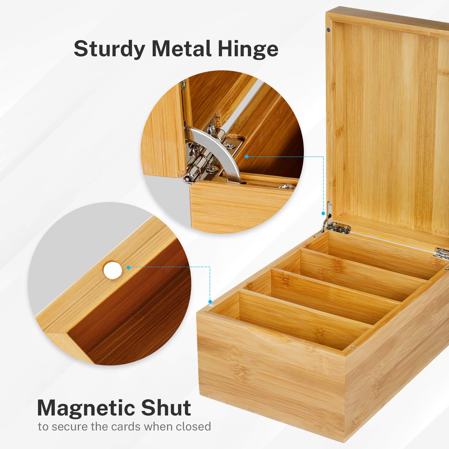 MaxGear Bamboo Business Card Organizer for 4" x 6" Cards