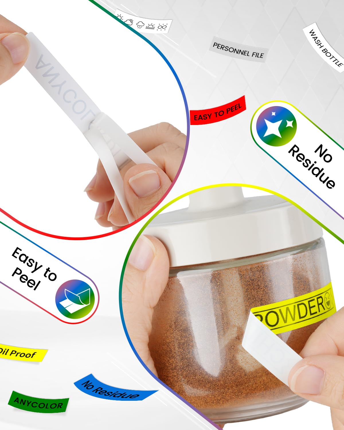 Anycolor 6Pk Replace for Dymo D1 Label Tape 1/2 Colored Label Maker Refills