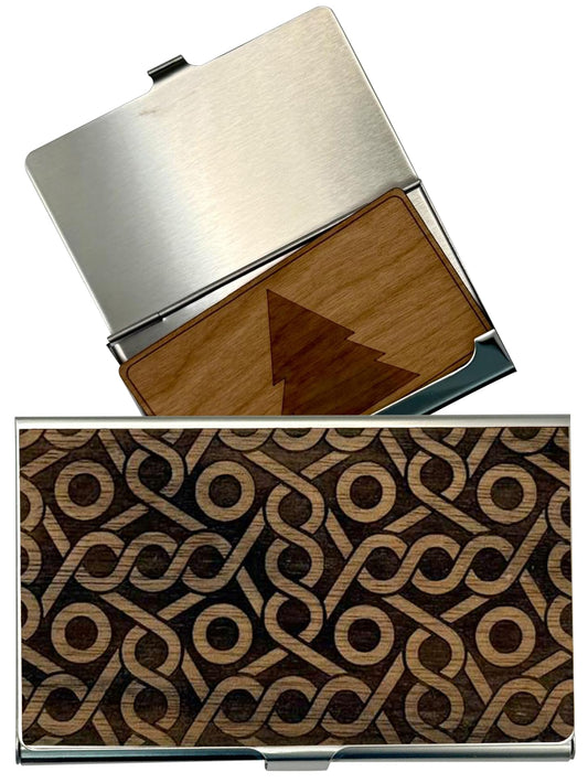 WUDN Handcrafted Business Wooden Card Holder Wallet For Men and Women | Holds Up to 20-25 B-Cards