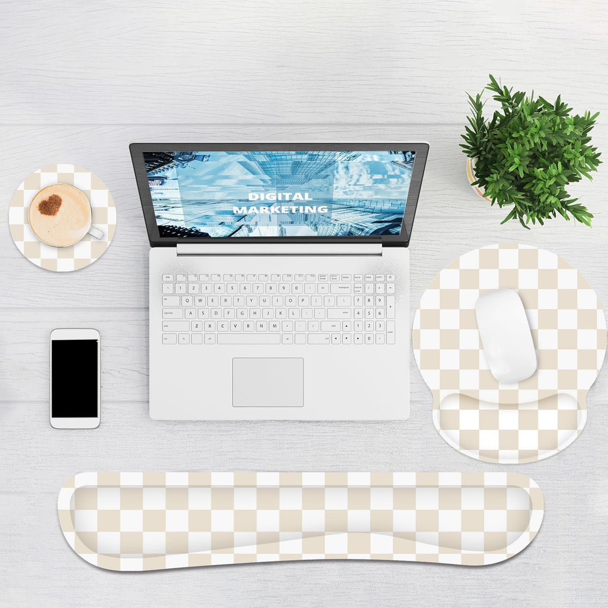 Ergonomic Mouse Pad with Wrist Rest and Keyboard Wrist Rest, Mousepad