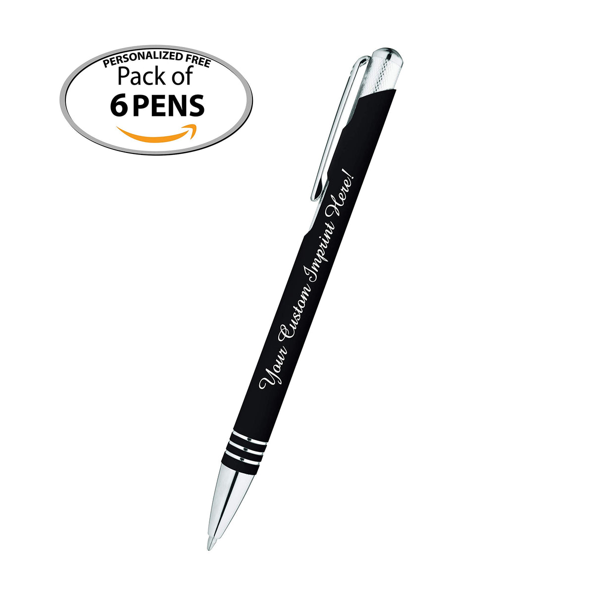 ExpressDesigns™ - Blue Ink Personalized Pens Rubberized - The Cameron - Custom Printed Name Pens