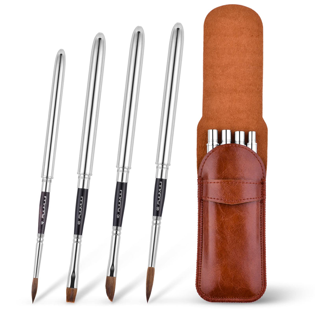 Kolinsky Travel Watercolor Brushes Sable Hair Round 4Pcs