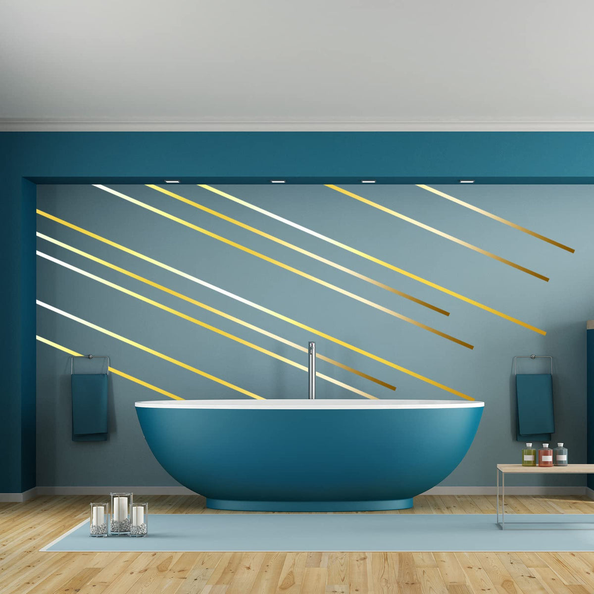 Zonon Laser Gold Washi Tape for Wall Decor Self Adhesive 5/15/25mm