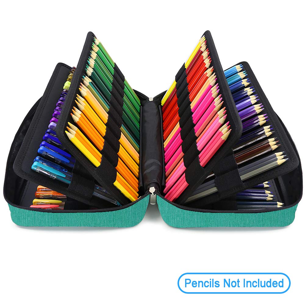 YOUSHARES Big Capacity Colored Pencil Case - 300 Slots large Pen Case Organizer with Multilayer