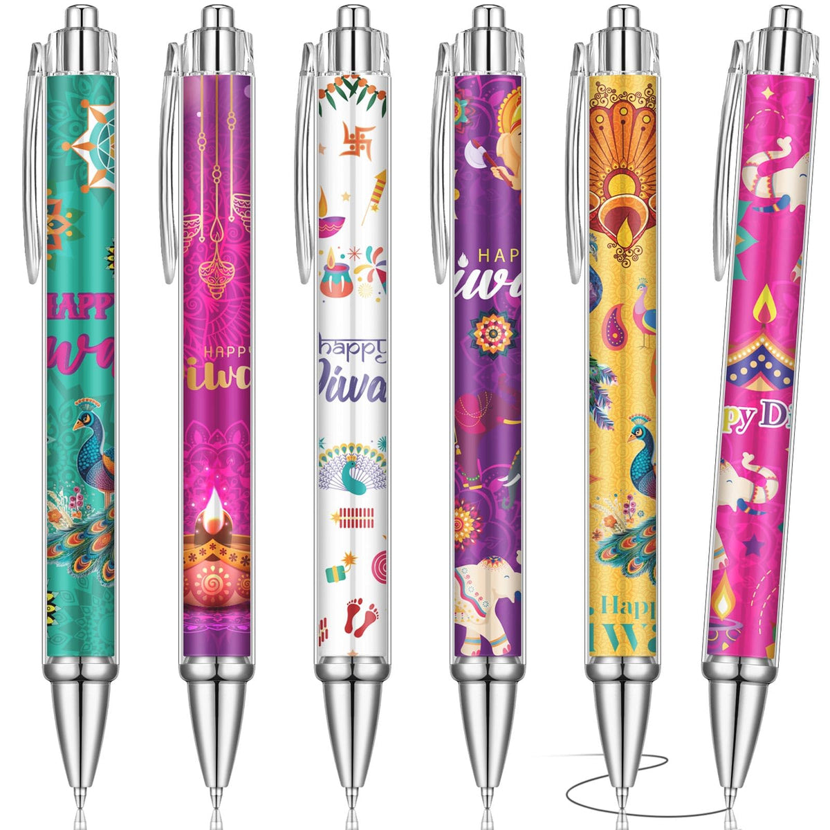 Humyoun 24 Pcs Diwali Ballpoint Pens Bulk Indian Deepavali Party Favors