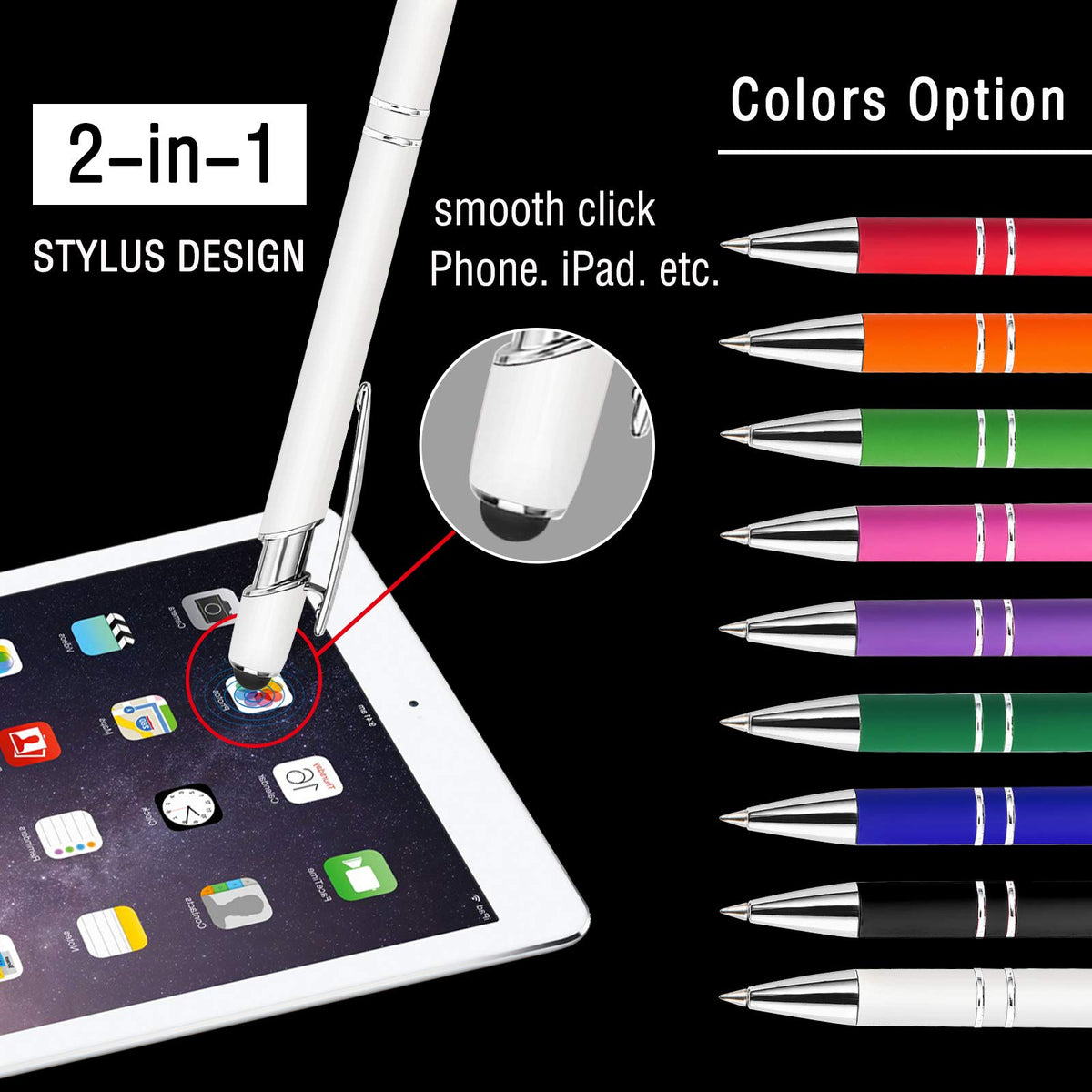 Betenshtresk Personalized Ballpoint Pen 12pcs, Custom Pens Free Engraved Bulk with Name Logo, Soft