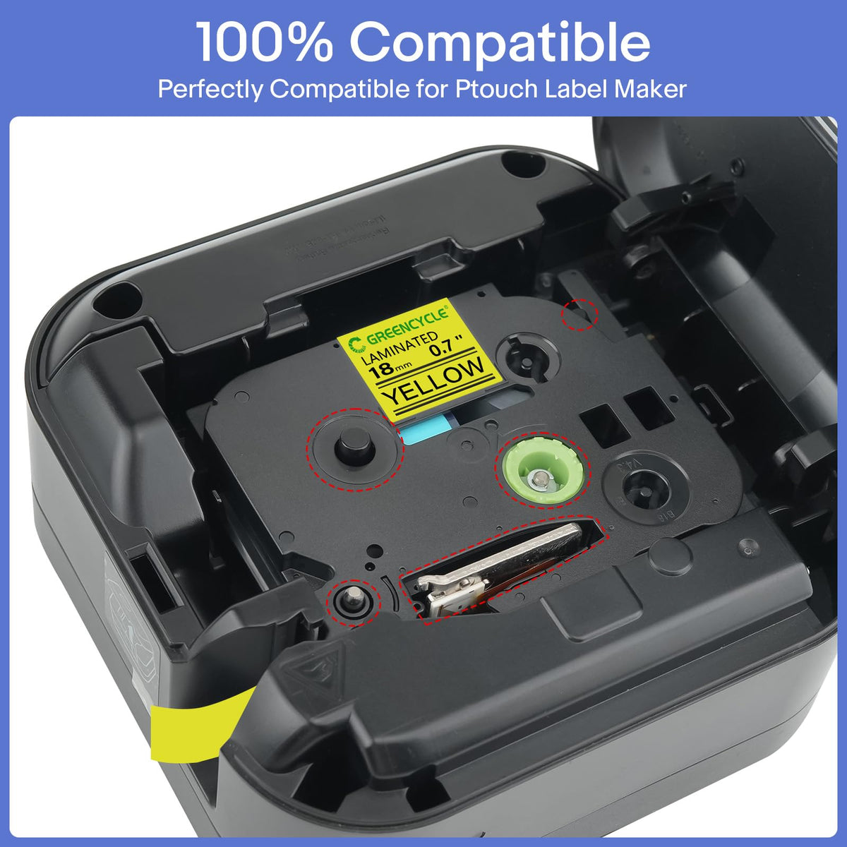 GREENCYCLE 10 Pack Compatible for TZe-641 TZe641 TZ641 TZ-641 Laminated AZE Label Tape 18mm 0.7