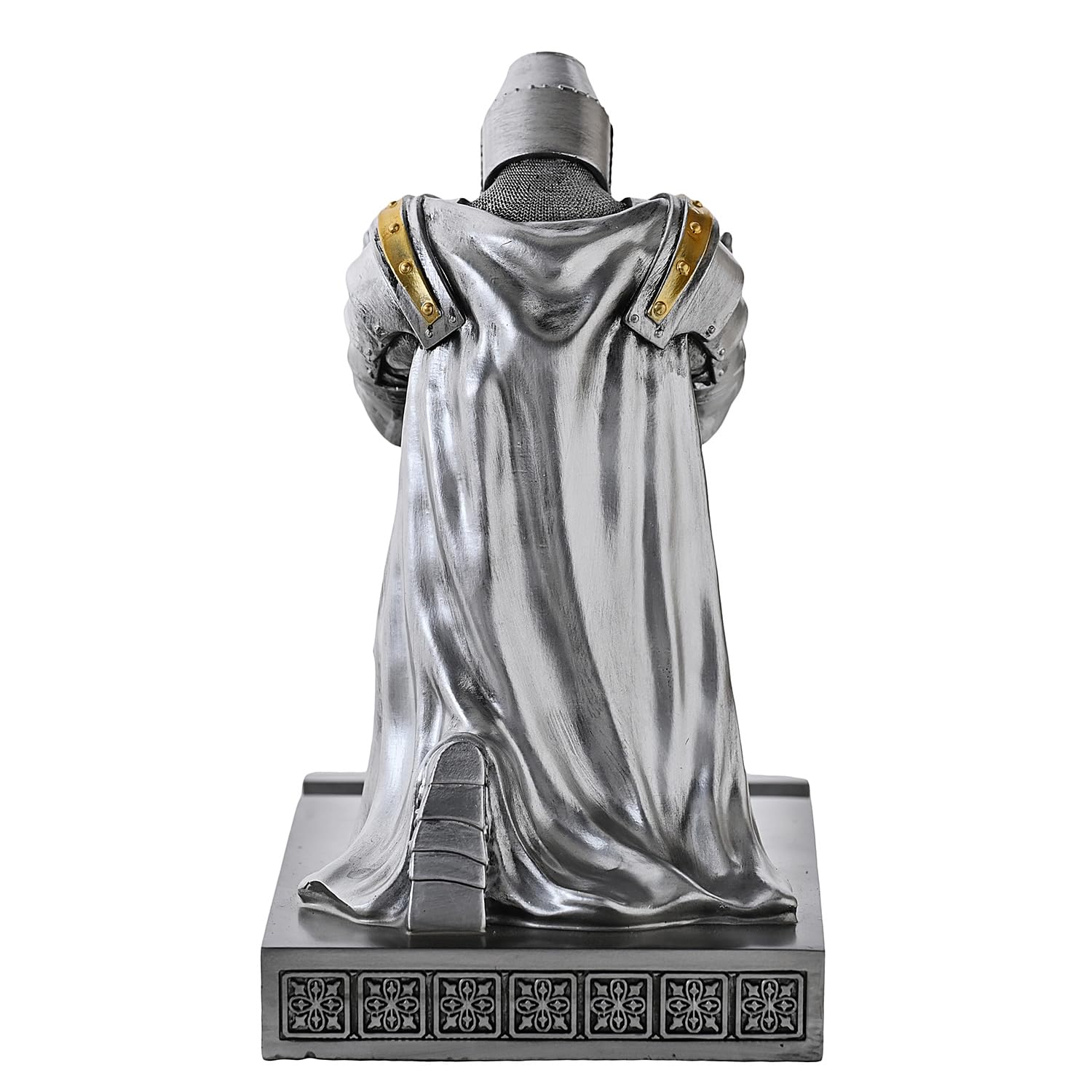 Medieval Templar Vanguard Officer Knight Pen Holder Desk Organizers Silver