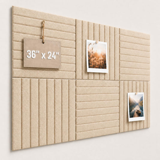 Baysola Stripe Felt Bulletin Board Tiles, Cork Board Alternative 24 x 36 in