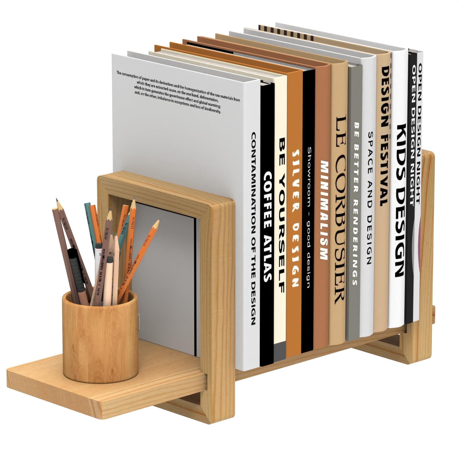 Adjustable Table Top Bookshelf Wooden Desktop Bookshelf Retro Mini Book Shelf Organizer Desk