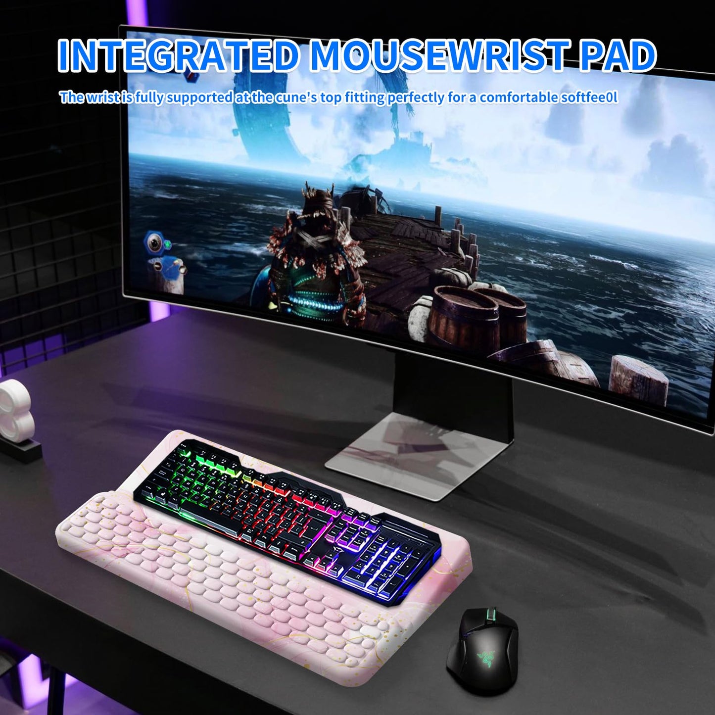 Keyboard Stand for Desktop, Keyboards Wrist Rest, Ergonomic Keyboards Holder for Easy Typing