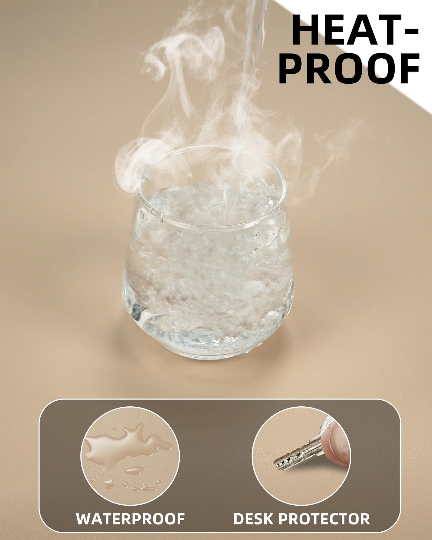 Leather Desk Protector, Large Mouse Pad, Non-Slip, Waterproof PU Leather Blotter Mat, Desk Cover