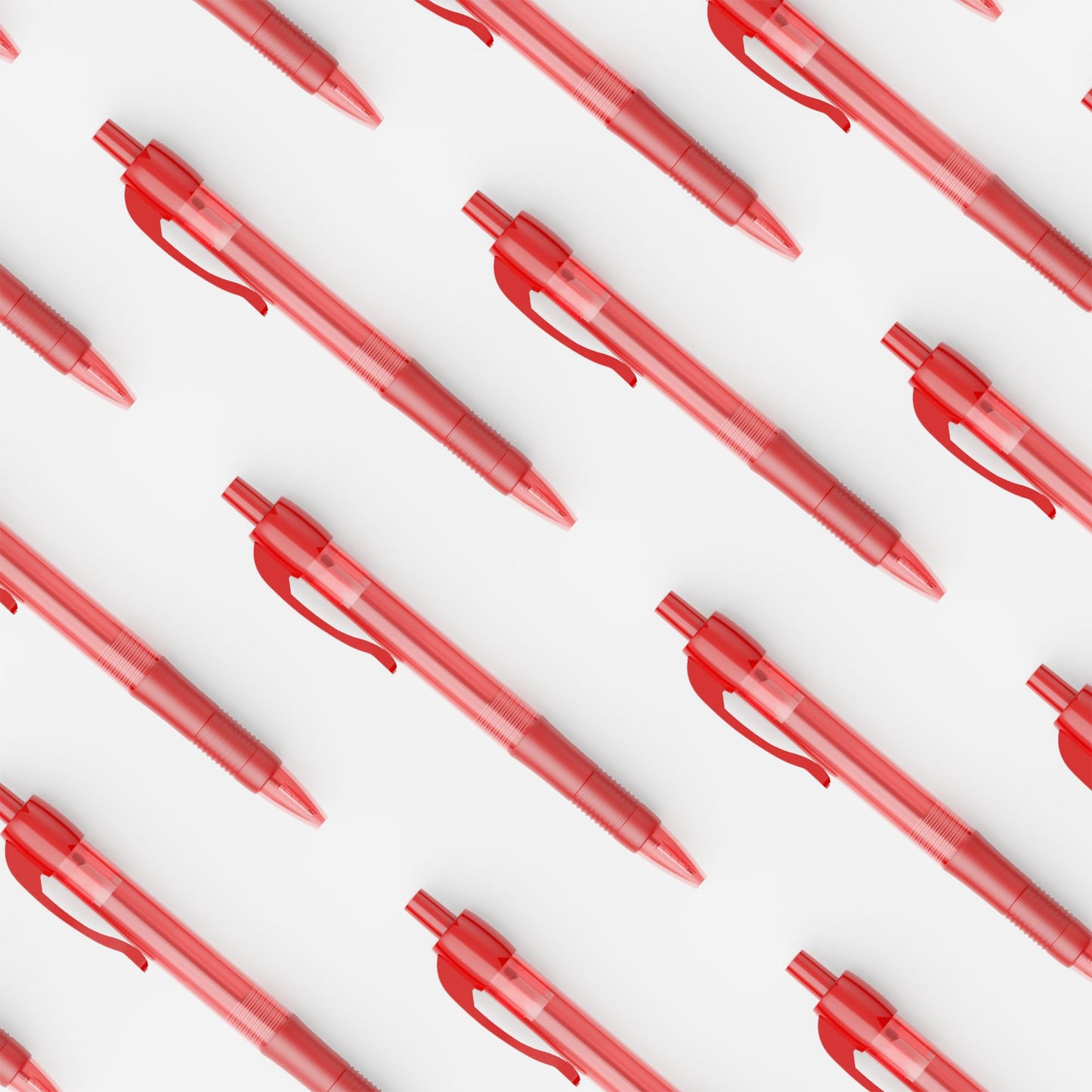 deegtran Pens Bulk, 50 Pack No Bleed Red Ink Click Pens with Soft Grip, Wholesale Retractable