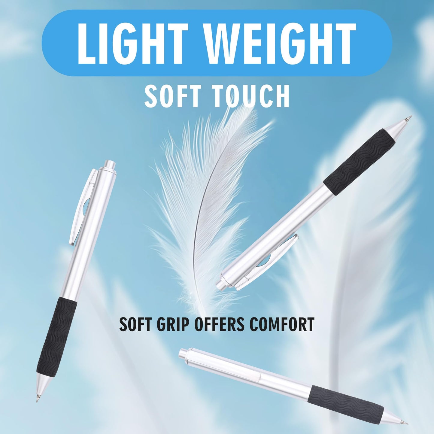 HZDIYAKE Bulk Black Pens, 50 Black ink Gel Pens,0.5 mm Fine Tip,Wholesale Fine Teacher Pens,Back to