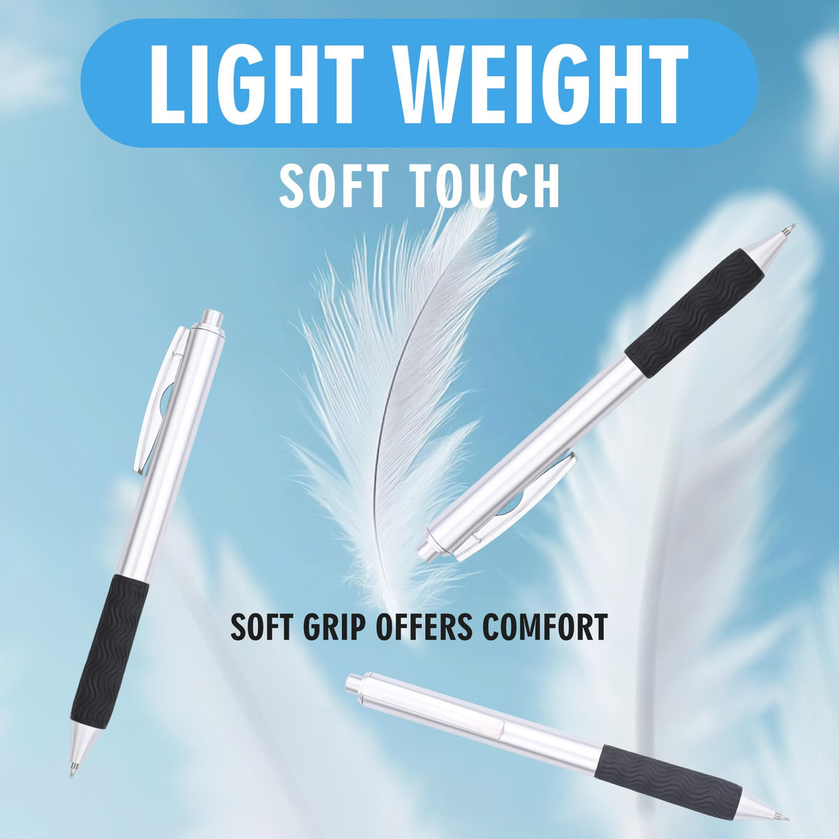 HZDIYAKE Bulk Black Pens, 50 Black ink Gel Pens,0.5 mm Fine Tip,Wholesale Fine Teacher Pens,Back to