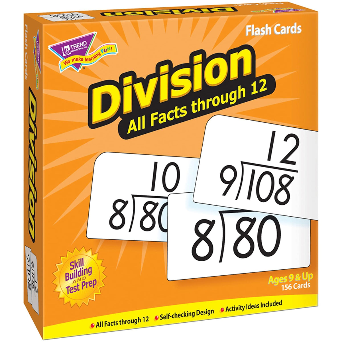 Trend Enterprises: Division All Facts Through 12 Skill Drill Flash Cards, Exciting Way for Everyone