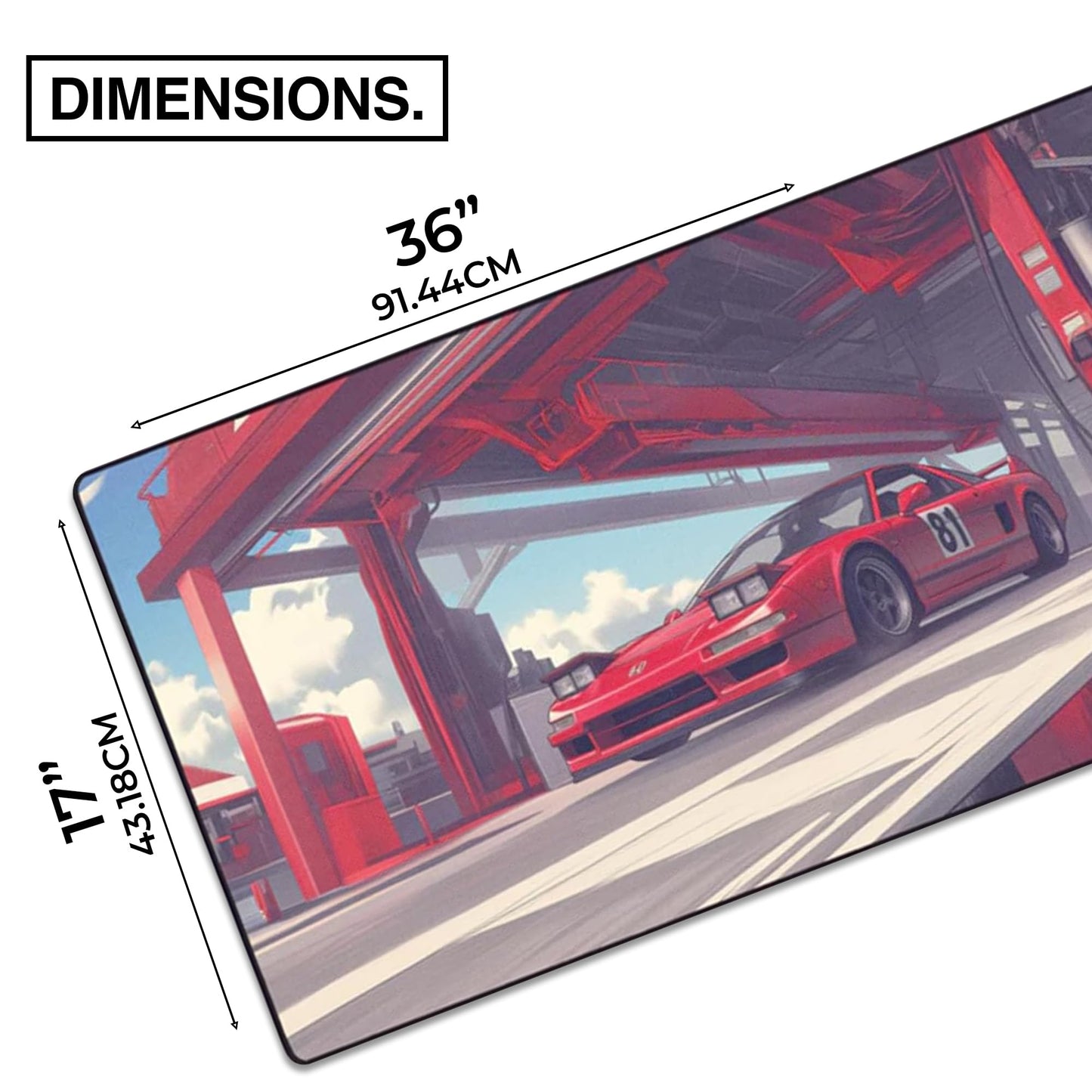MPCO. Hiros-Honda Large Gaming Desk Pad, 36" x 17" Duraglyde Desk Mat