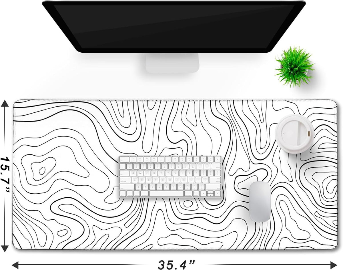 Large Mouse Pad Big Desk Mat Large Office Desk Pad, Black Line