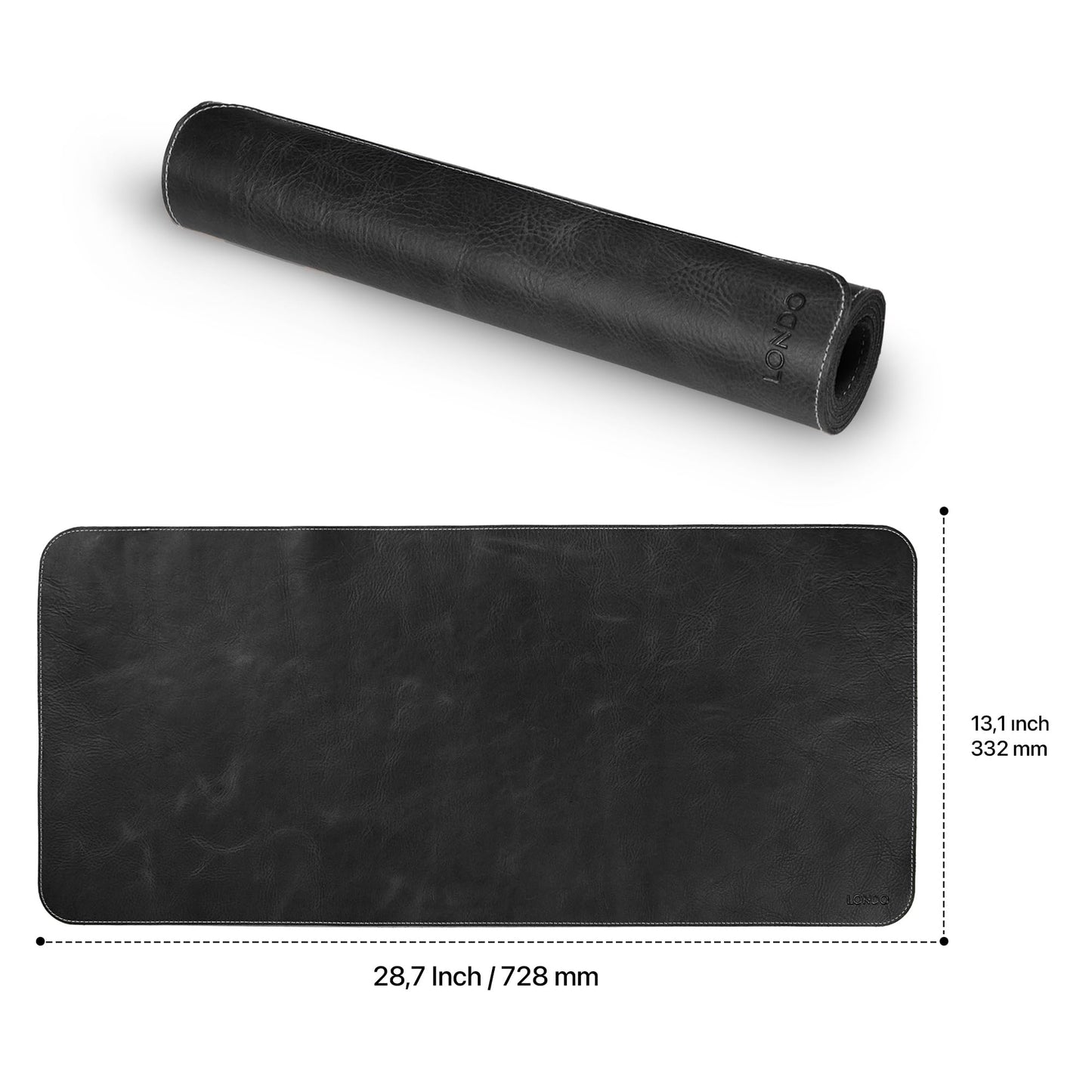 Londo Top Grain Leather Extended Mouse Pad – Large Desk Mat for Office & Gaming, Smooth Writing