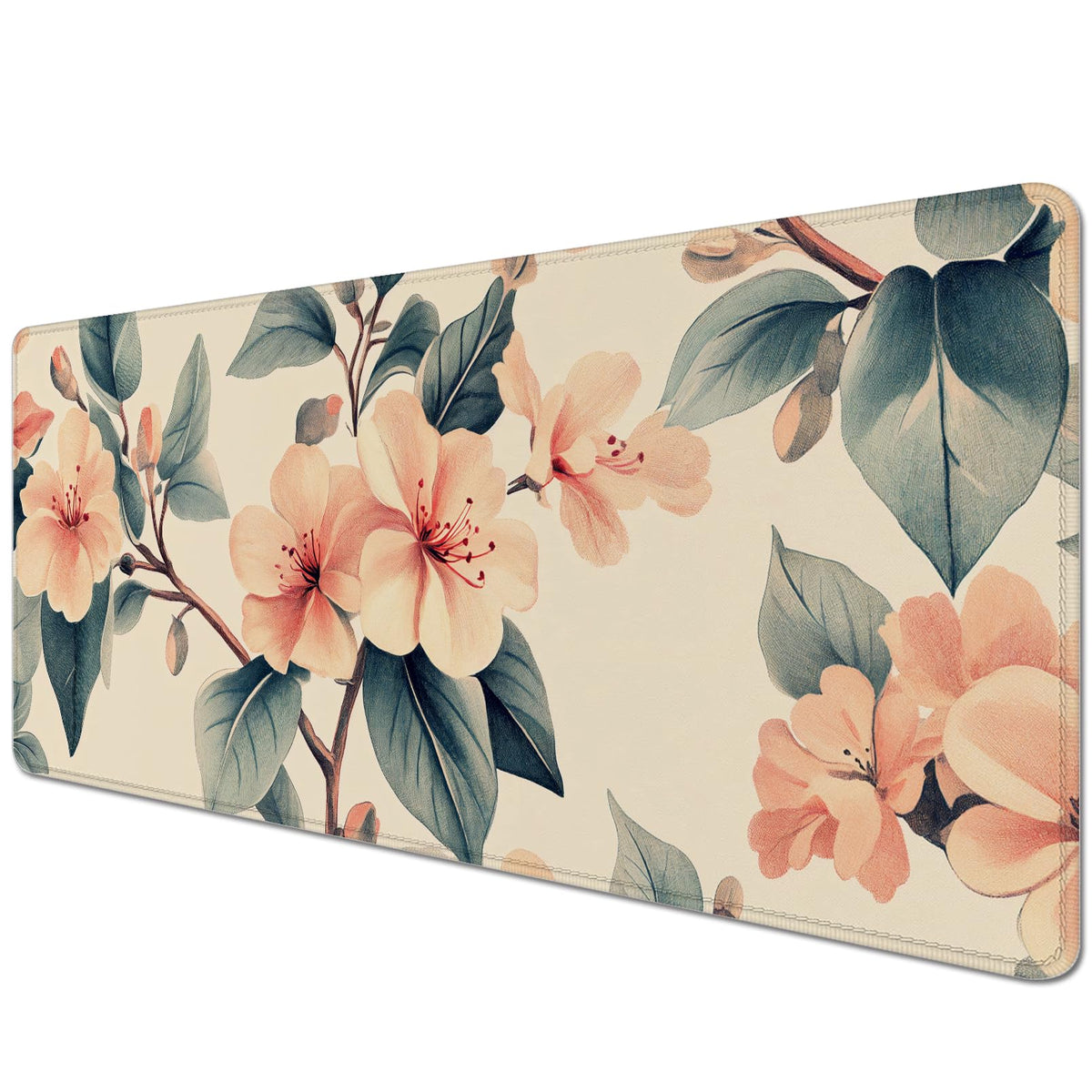 Floral Mouse Pad Desk Mat Peach Blossoms Large Computer Mouse Pads