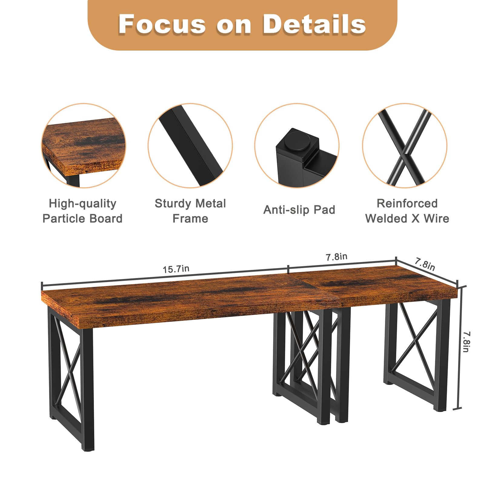HavenlyYouth Desk Shelf, 2 Tier Wood Desktop Bookshelf, Adjustable Freestanding Stackable Desk