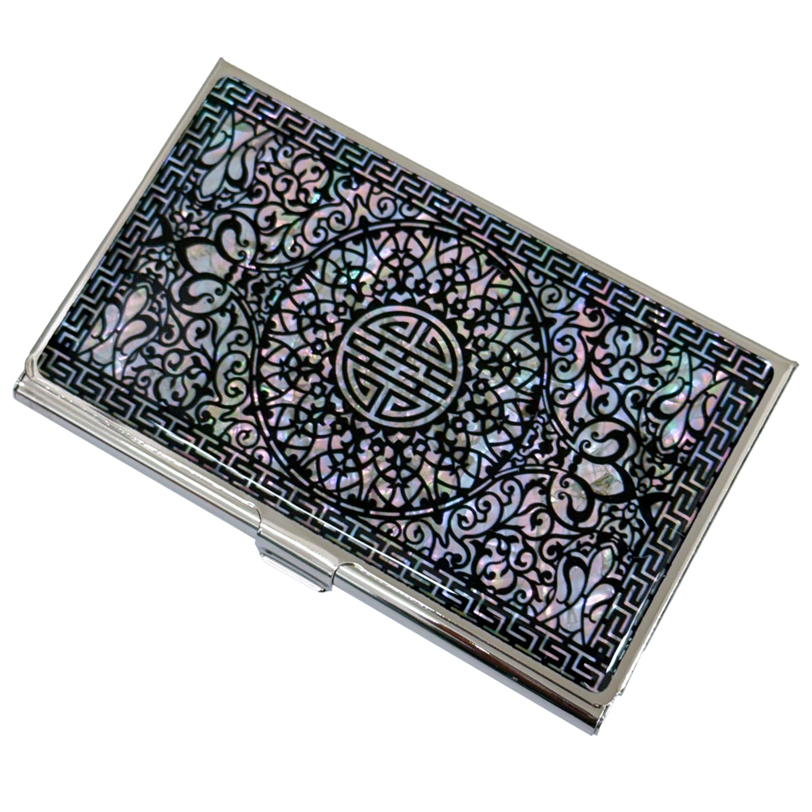 Nacreh Mother of Pearl Business Card Case Credit Id Name Holder Travel Wallet Art Painting Design