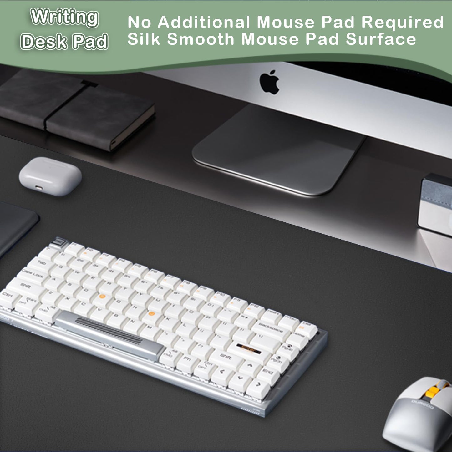 Boutilon Leather Desk Pad Protector,Non-Slip Mouse Pad,Laptop Desk Pad,Office Mouse Mat,Waterproof