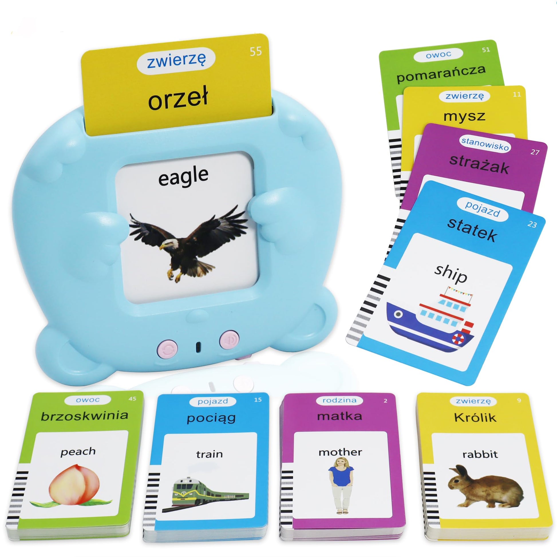 MAYAPHILOS 224 Sight Words Polish and English Talking Flash Cards