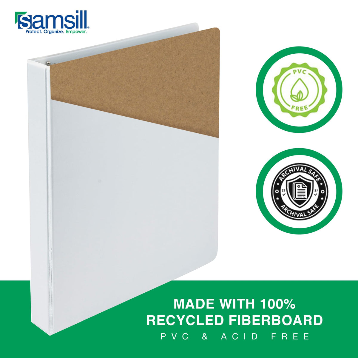 Samsill 2 Inch 3 Ring Binders, Economy Round Ring, Clear View Cover, 425 Sheet Capacity - for
