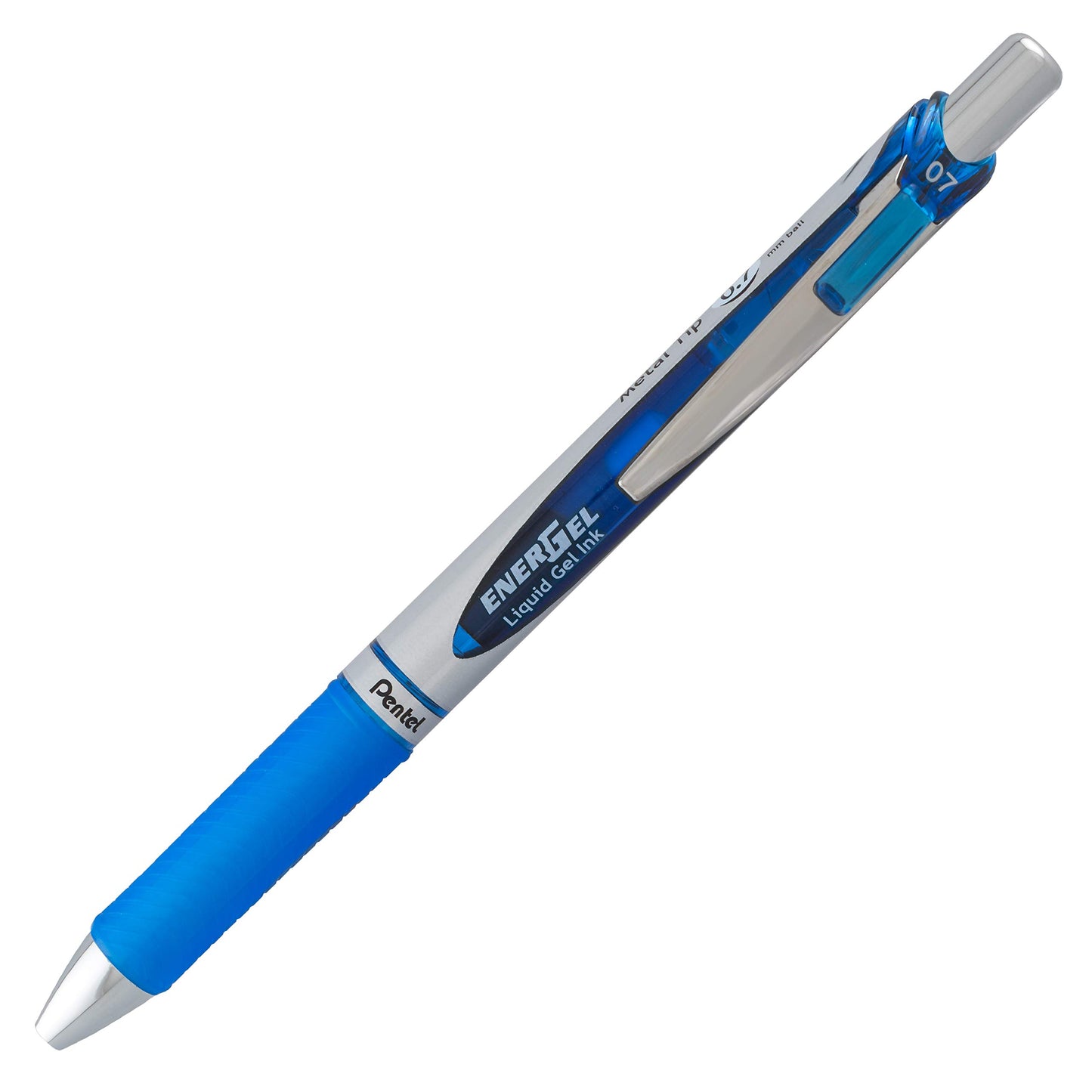Pentel Energel 0.7 mm Rtx Retractable, 6 Black & 6 Blue Ink Pens Metal Tip, Medium Point Energel
