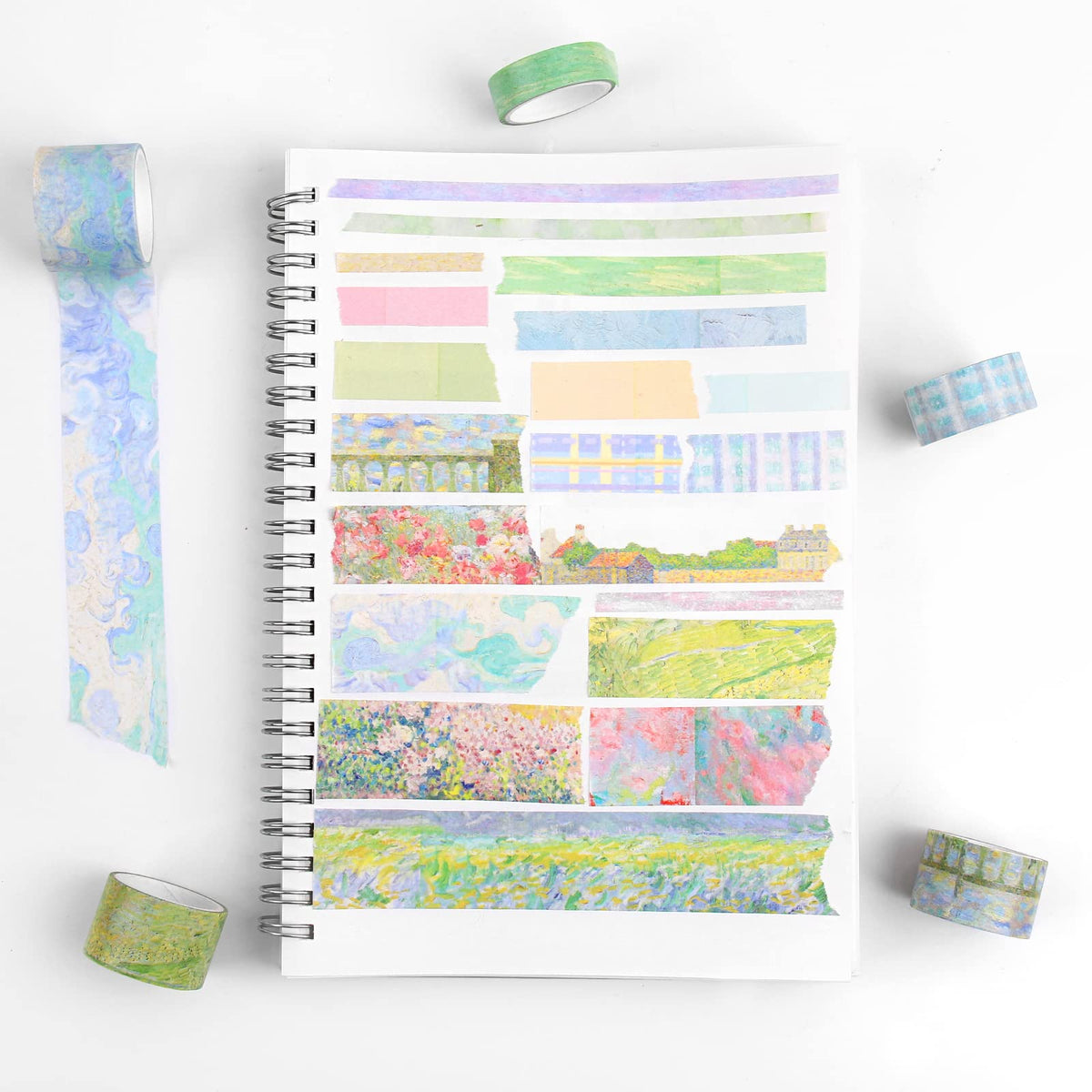 Dizdkizd Floral Green Washi Tape Set, 20 Rolls Cute Seasonal Masking Tape Aesthetic Journaling