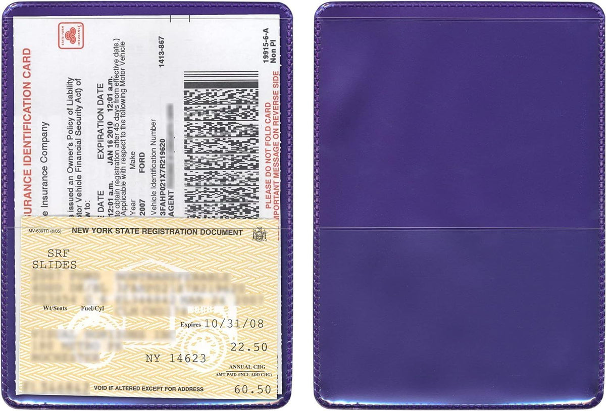 StoreSMART® - Metallic Purple-Back Auto Insurance & ID Card Holders - 20 Pack - RFS20-MP20