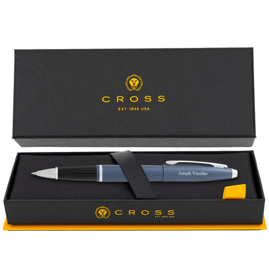 Cross Calais Personalized Rollerball Pen, Matte Midnight Blue, Chrome Trim