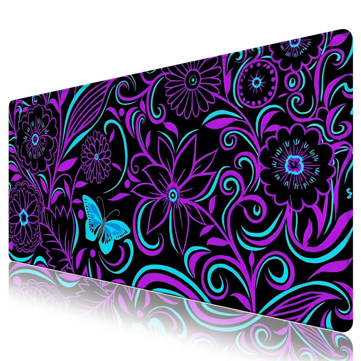 ARTSO Purple Large Gaming Mouse Pad with Stitched Edges, 35.4" x 15.7" Large Extended Computer Pad