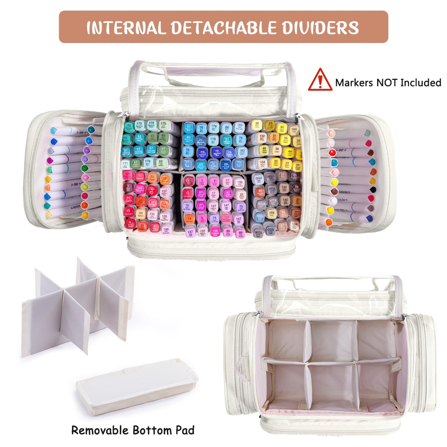 Large Marker Organizer Case for Up to 300 Markers, Marker Storage Bag