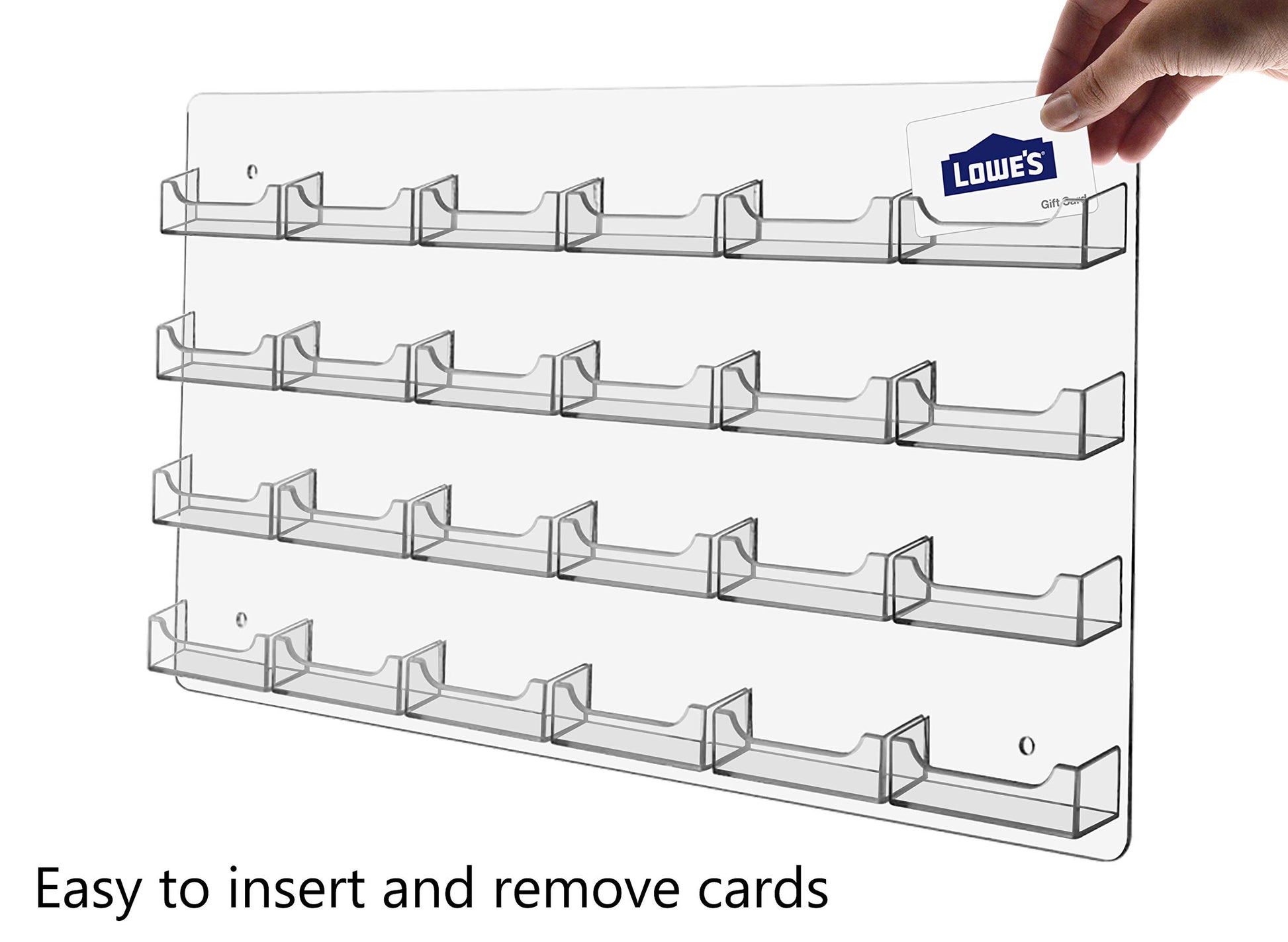 Marketing Holders Hanging Business Card Holder 24 Pocket Clear Acrylic Display Rack with Hardware