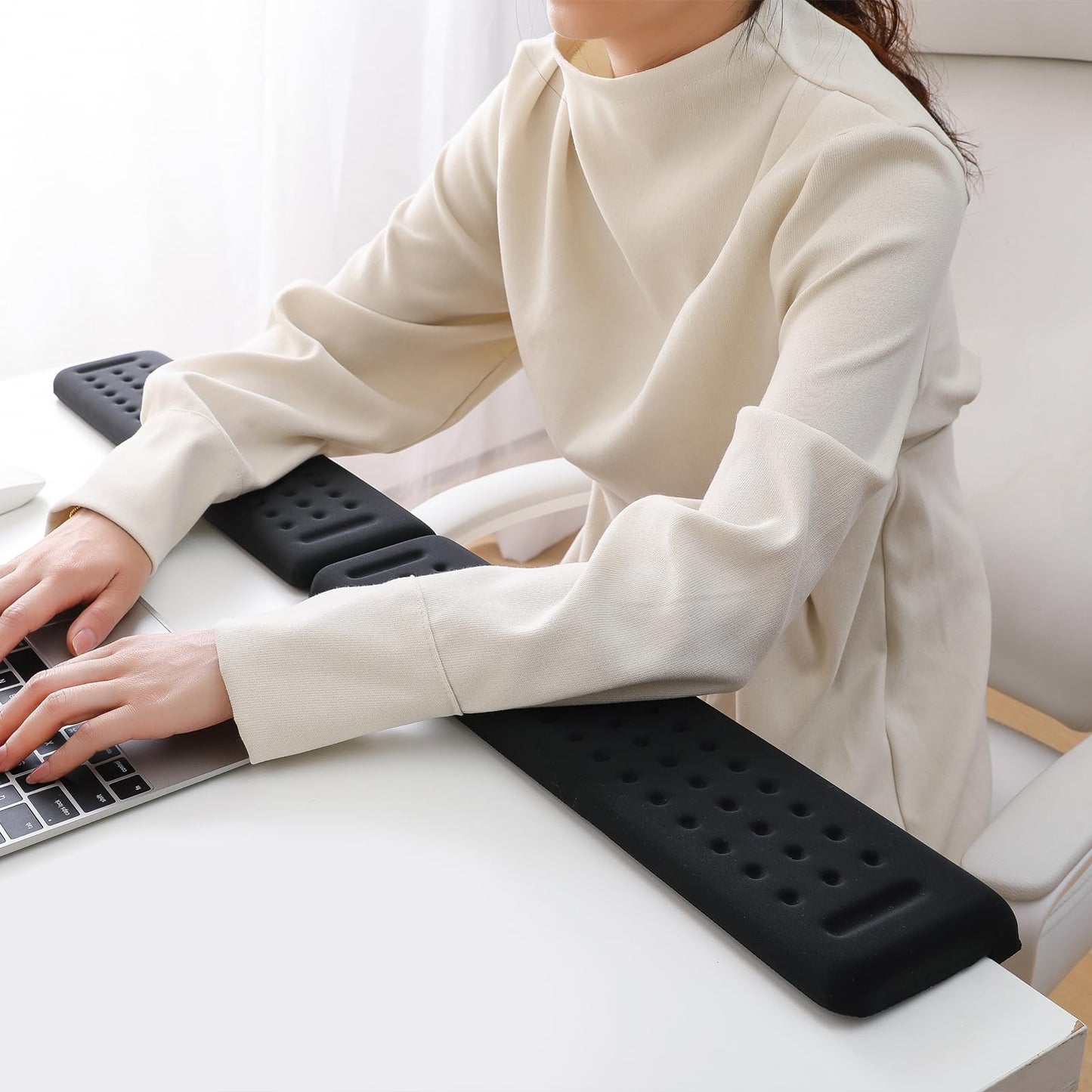 L-Shaped Desk EdgeRest, 2-Piece Set, Plam & Wrist & Forearm & Elbow Comfort Support for Table or