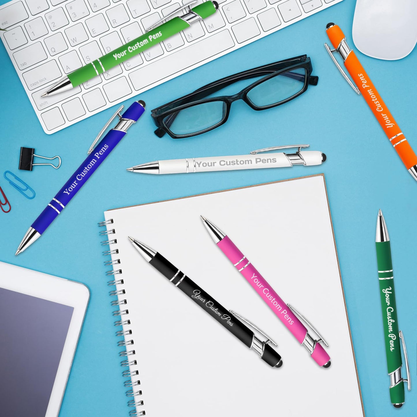 MaWeeTn Personalized Pens with Name, Custom Pen Customized, 0.5 mm Engraved Ballpoint Pens Bulk