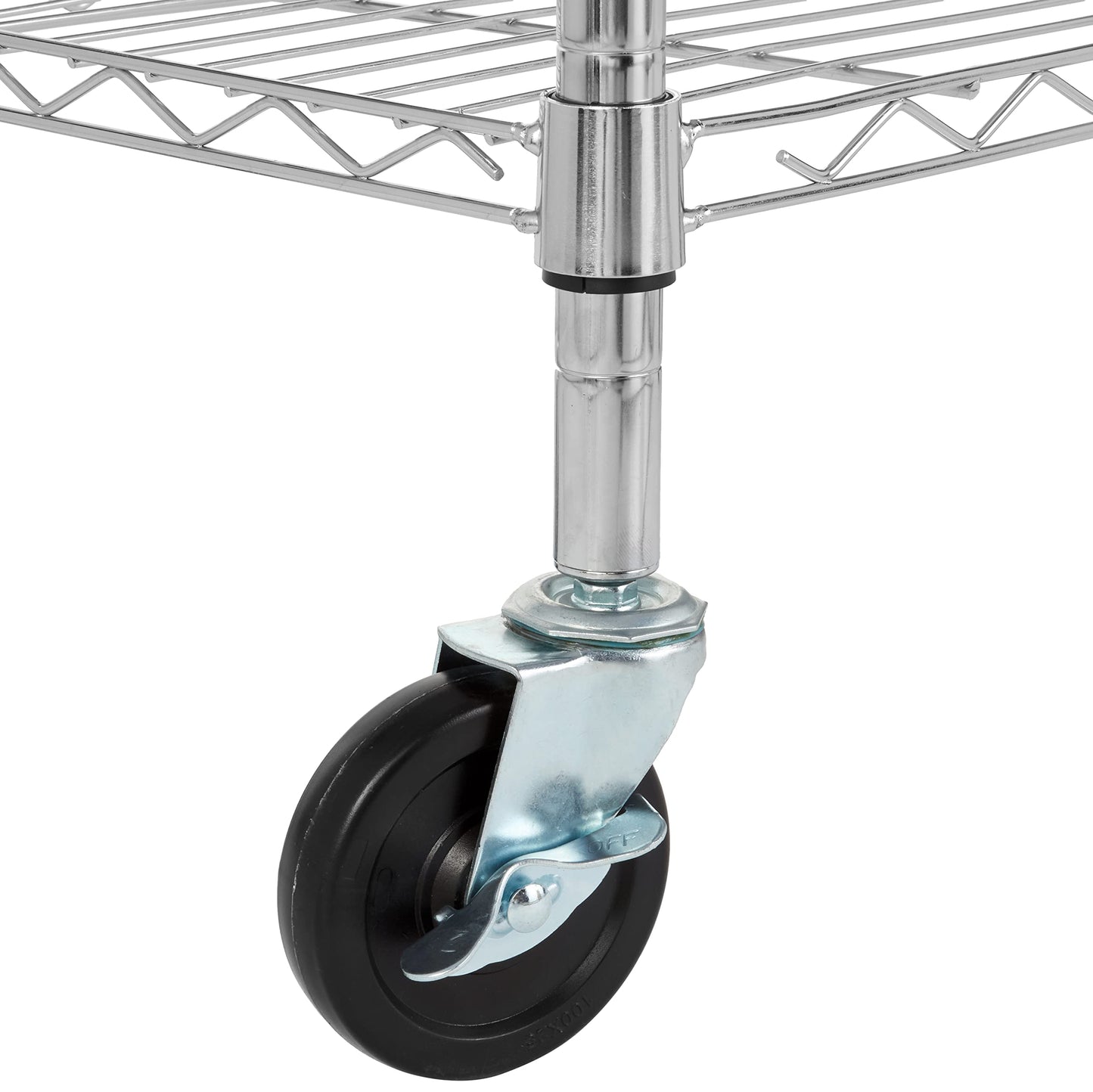Amazon Basics Portable Kitchen 3-Tier Storage Rack on Caster Wheels with Adjustable 2 Shelves, 175