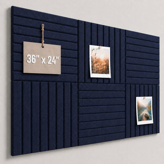 Baysola Stripe Felt Bulletin Board Tiles, Cork Board Alternative 24 x 36 in