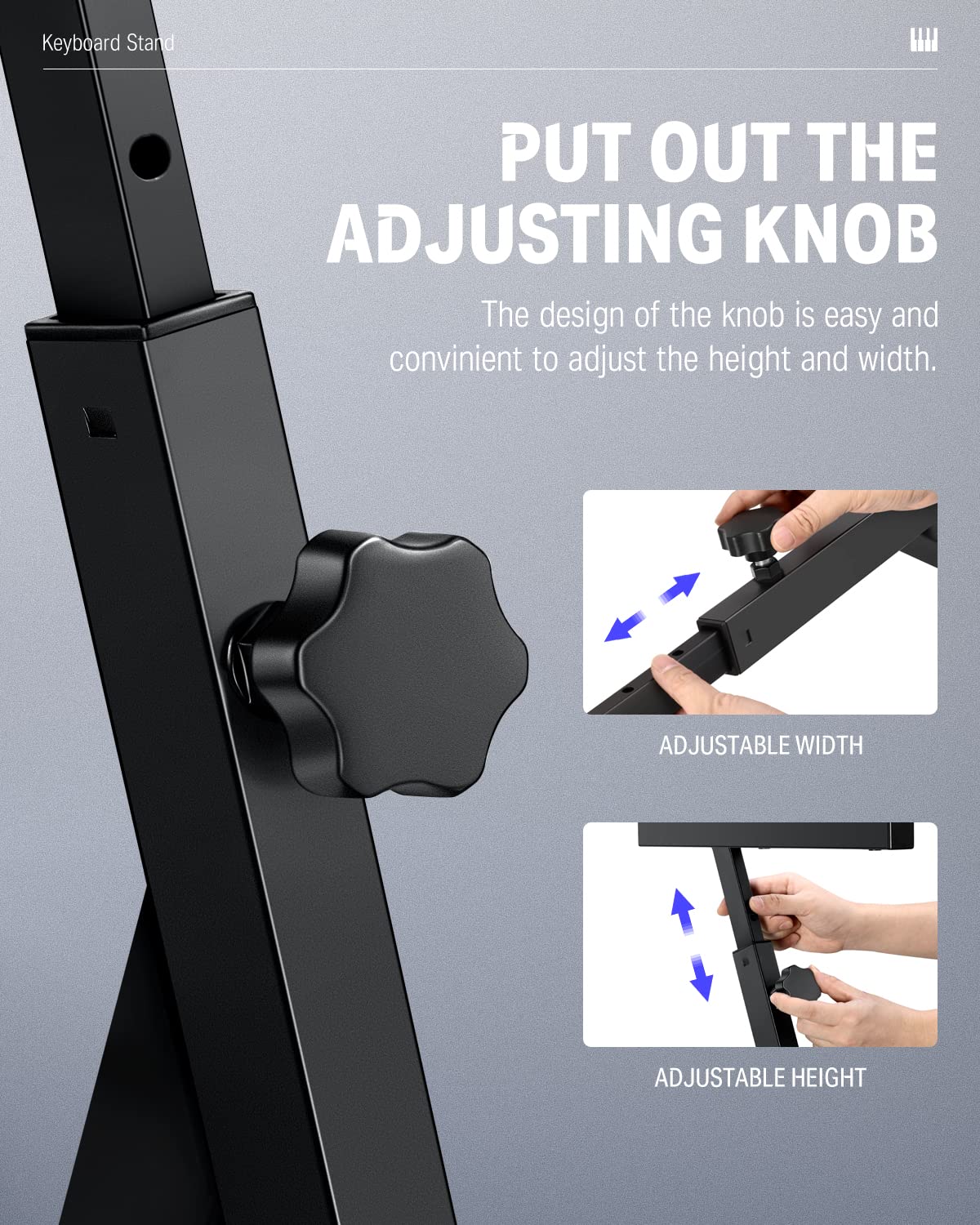 Donner Keyboard Stand, Z-style Heavy-Duty Piano Stand, Adjustable and Portable Piano Keyboard